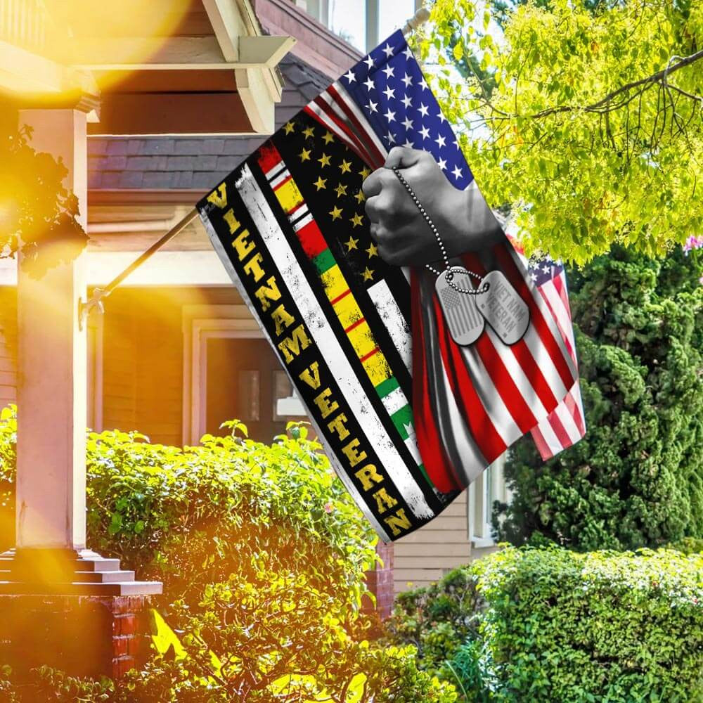 US Military Patriotic Vietnam Veterans Flag Independence Day Merch 4Th Of July Decor