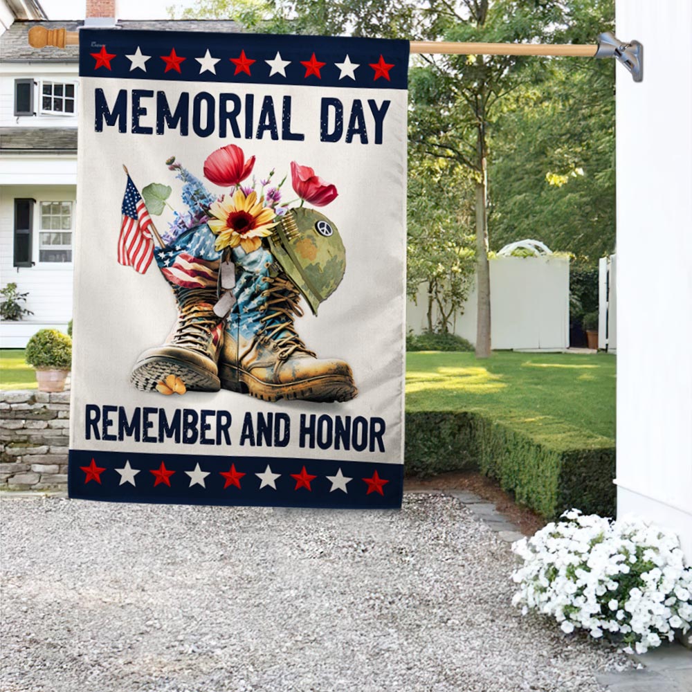 US Veterans Honor And Remember Flag Memorial Day Merch Patriotic Outdoor Decor