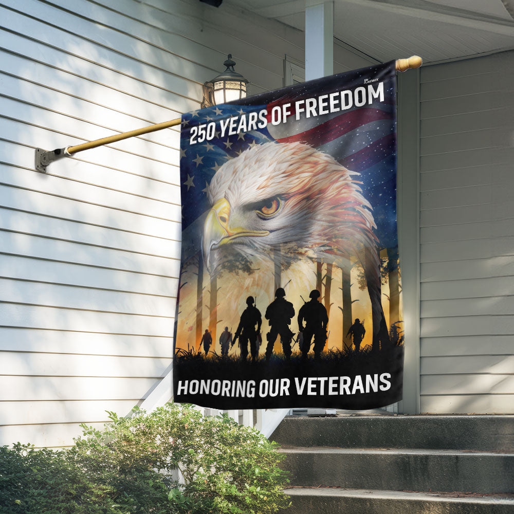 US Veteran 250 Years Of Freedom Flag Honoring Our Veterans Merch Gift For Dad
