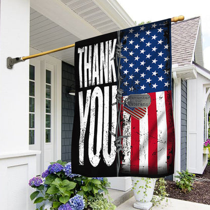 US Military Remember Our Veterans Thank You Flag Independence Day Merch 4Th Of July Decor