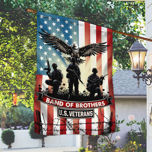 US Veteran Band Of Brothers Flag US Veterans Flag Merch Patriotic Decor