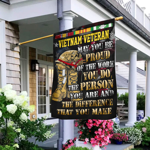 US Veterans May You Be Proud Flag Vietnam Veterans Day Merch Patriotic Decor
