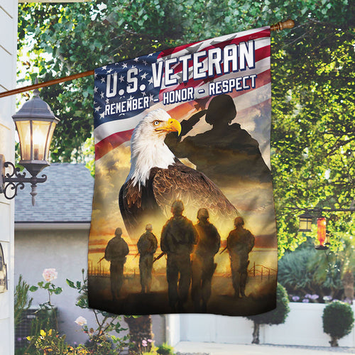 US Veteran Remember Honor Respect Flag 1776 2026 Merch Patriotic Decor