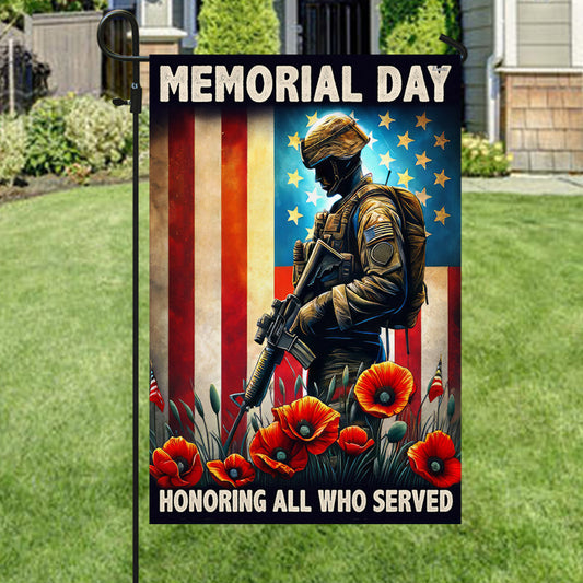 US Veterans Honoring All Who Served Flag Memorial Day Merch Outdoor Decor