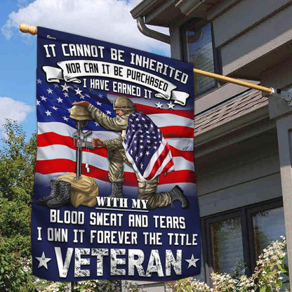 US Veteran It Cannot Be Inherited Flag Memorial Day Merch Outdoor Decor