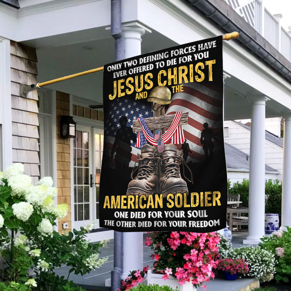 US Veterans Day Flag Jesus Christ And The American Soldier Patriotic American Flag Gift Ideas