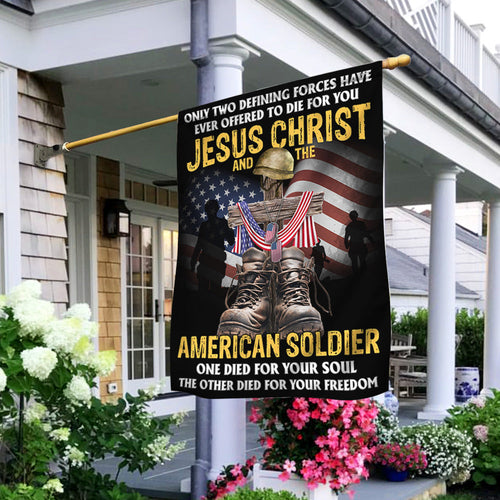 US Veterans Day Flag Jesus Christ And The American Soldier Patriotic American Flag Gift Ideas