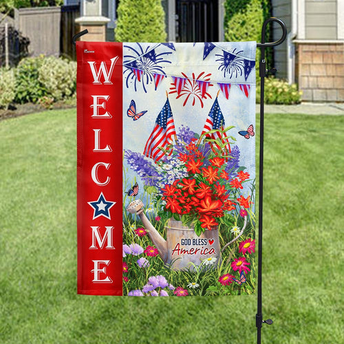 Welcome Flag God Bless America 1776 2026 Outdoor Decor Unique Gift Ideas For Men