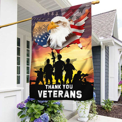 US Military Thank You Veterans Flag 4Th Of July Merch Independence Day Decor