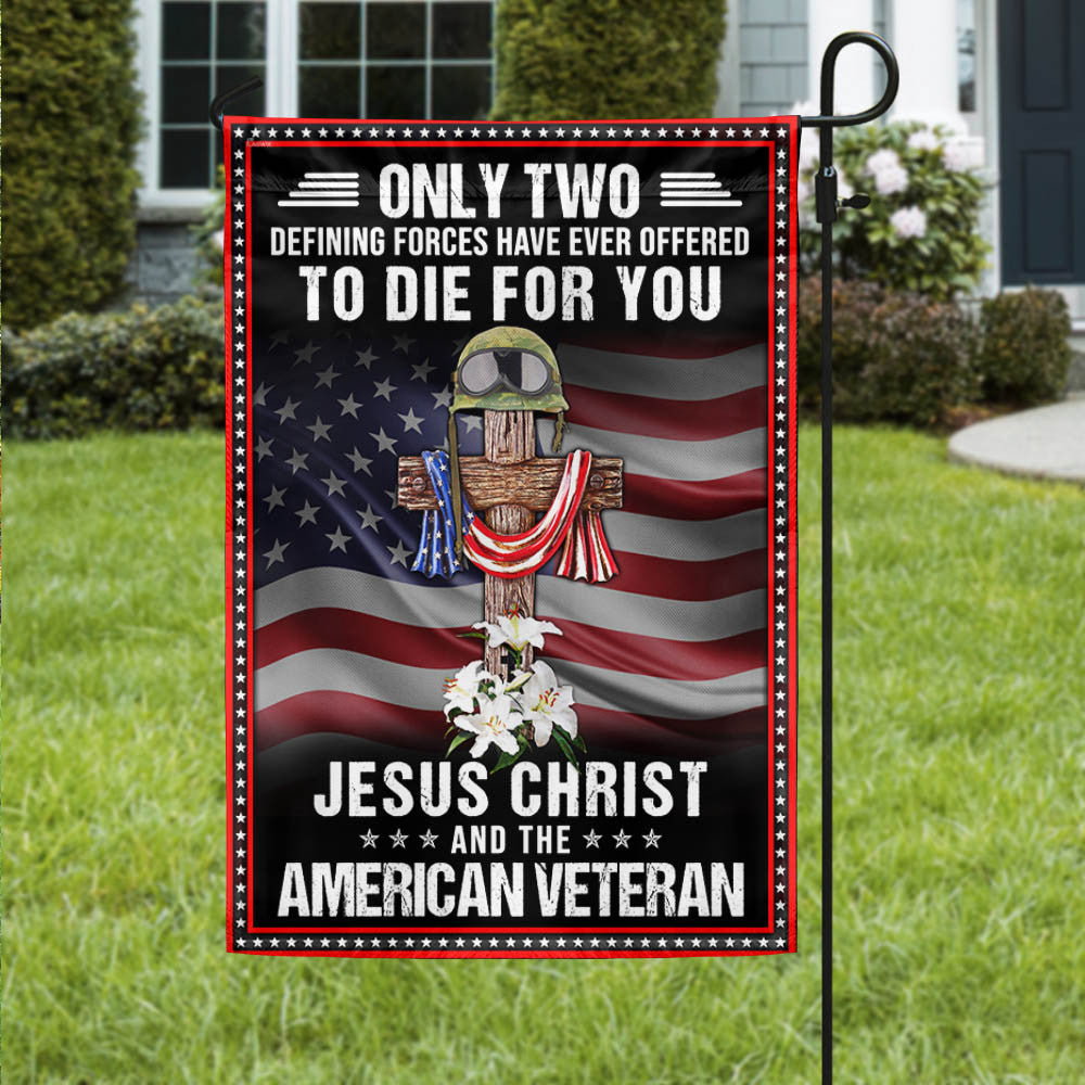 US Veteran Jesus Christ And The American Veteran Flag Memorial Day Merch Outdoor Decor