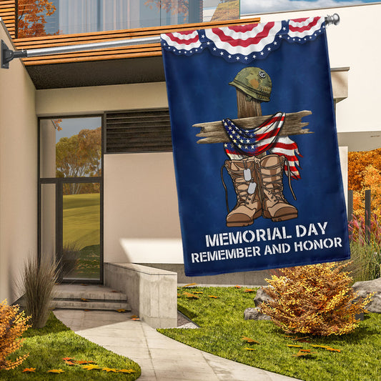 US Veteran Memorial Day Remember And Honor Flag  4Th Of July Merch Patriotic Decor