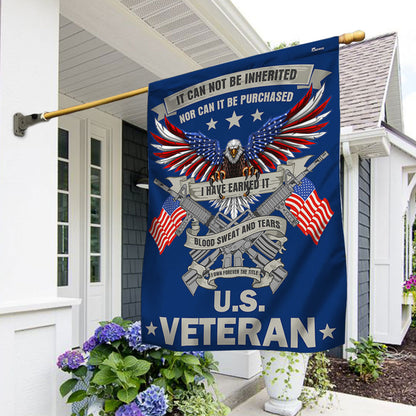 US Veteran Blood Sweat And Tears I Own Forever The Title Flag 4Th Of July Merch Patriotic Decor