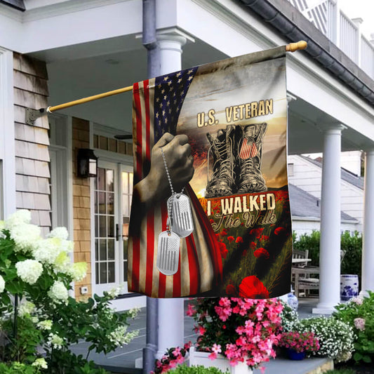 US Veteran Flag I Walked The Walk Patriotic Veterans Day Flag Gift For Sister