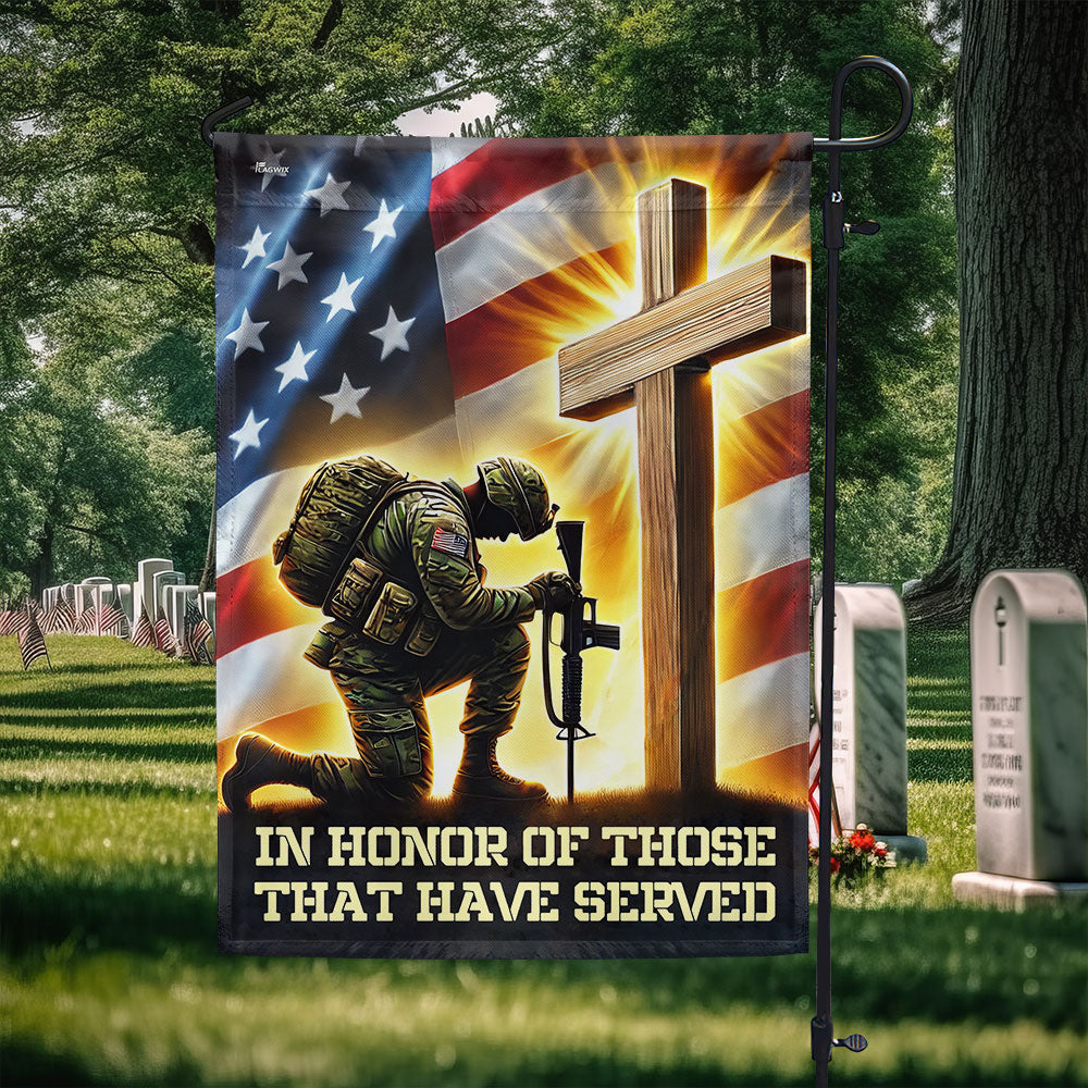 US Veteran In Honor Of Those That Have Served Flag Memorial Day Merch Patriotic Decor