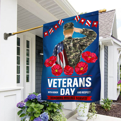 US Military Veterans Day With Honor And Respect Flag Veterans Day Merch 4Th Of July Decor