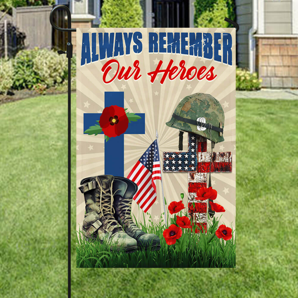 US Veteran Always Remember Our Heroes Flag Independence Day Merch Patriotic Decor