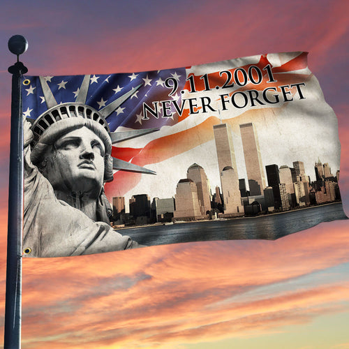 US Military 911 Flag Never Forget  Flag Memorial Day Merch Patriotic Decor
