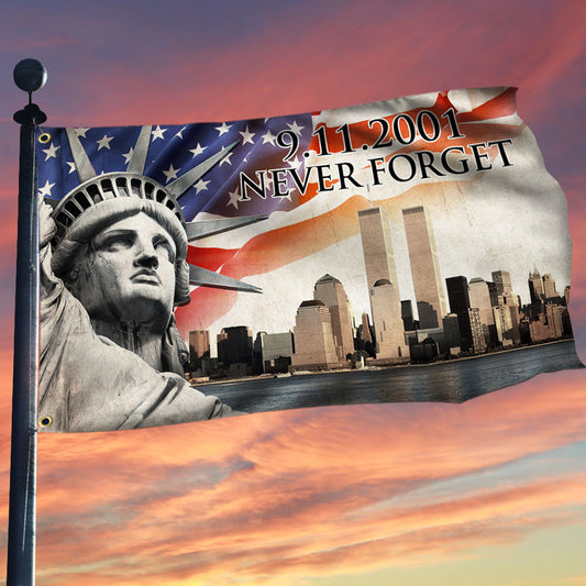 US Military 911 Flag Never Forget  Flag Memorial Day Merch Patriotic Decor