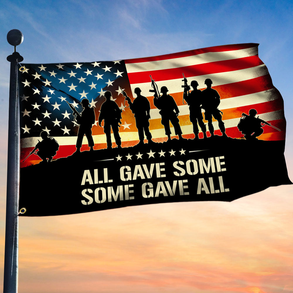 US Veteran All Gave Some Some Gave All Flag Patriotic American Flag Merch Outdoor Decor