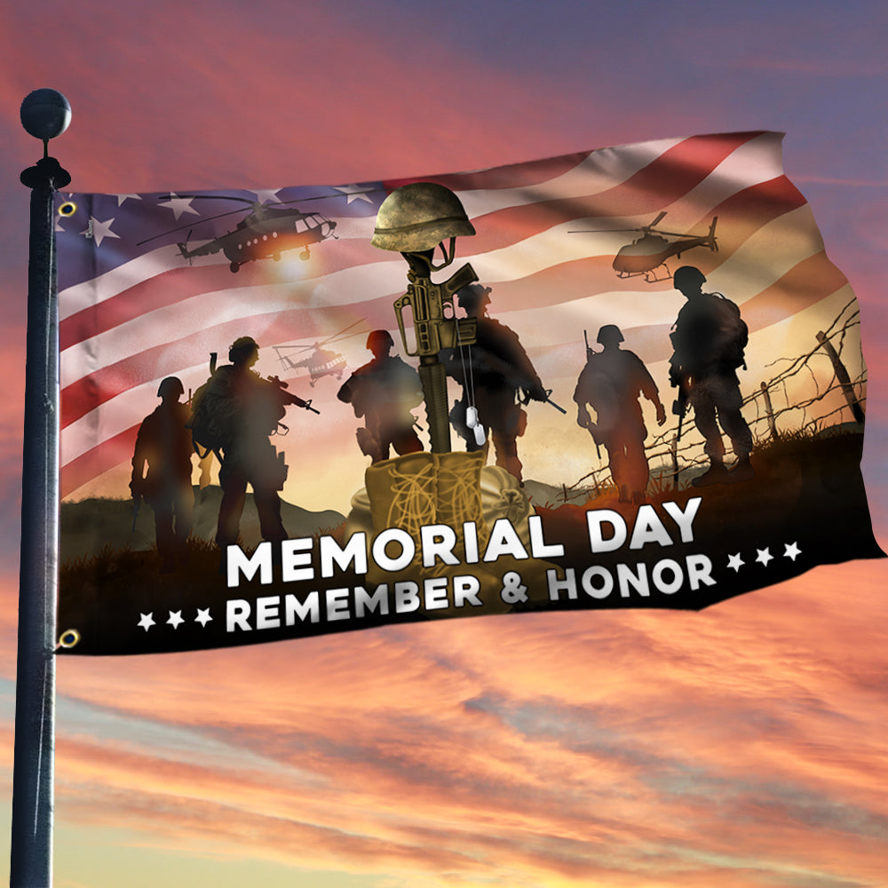 US Veteran Memorial Day Remember And Honor Flag Semiquincentennial Merch Outdoor Decor