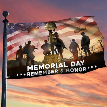 US Veteran Memorial Day Remember And Honor Flag Semiquincentennial Merch Outdoor Decor