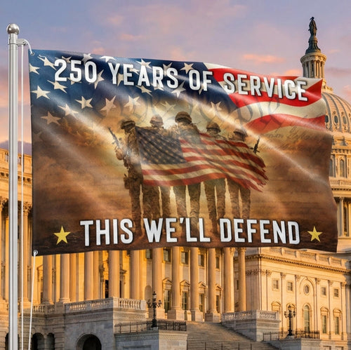 US Military 250 Years Of Sacrifice This We_ll Defend Flag Memorial Day Merch Outdoor Decor