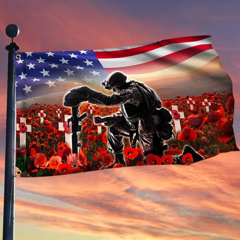 U.S. Veteran Remembrance Flag Memorial Day Grommet Flag Patriotic Gift For Men