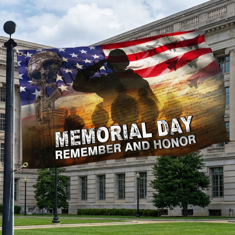 US Veteran American Memorial Day Grommet Flag Veteran Day Flag Gift For Husband