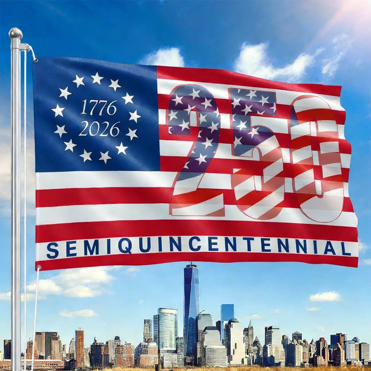 250 Years Birthday Flag Fourth Of July 1776 2026 Merch Gift For Daughter
