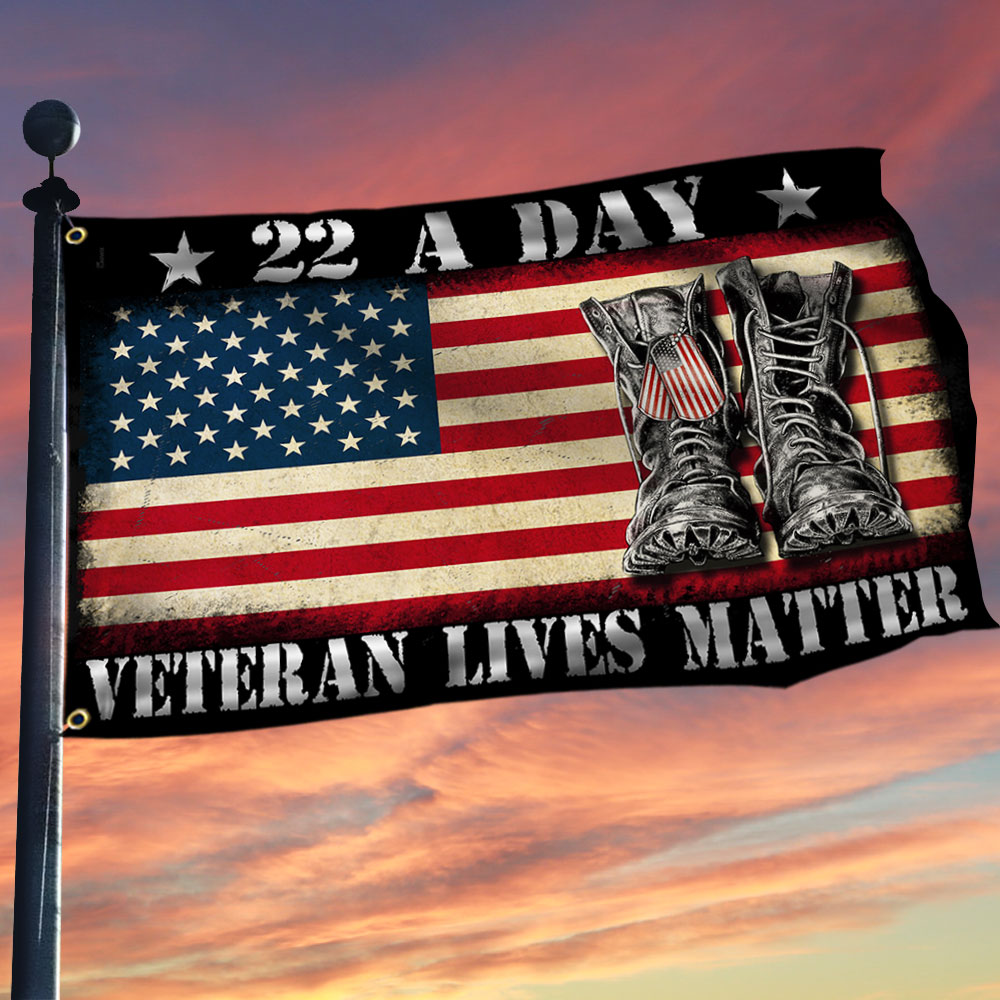 US Veteran 22 A Day Flag Veteran Lives Matter Merch Patriotic Gifts Ideas For Him