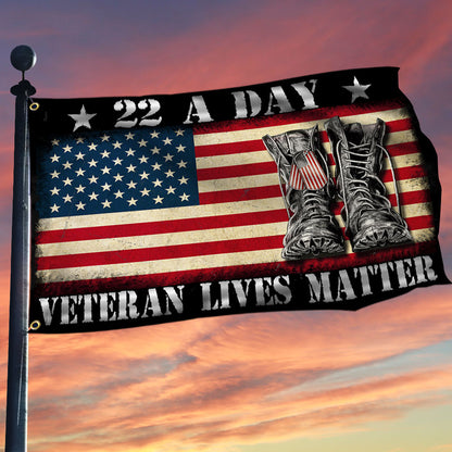 US Veteran 22 A Day Flag Veteran Lives Matter Merch Patriotic Gifts Ideas For Him
