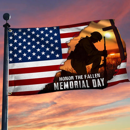 US Military Honor The Fallen Memorial Day Fan Flag July 4 US Veteran Flag Merch Patriotic Decor