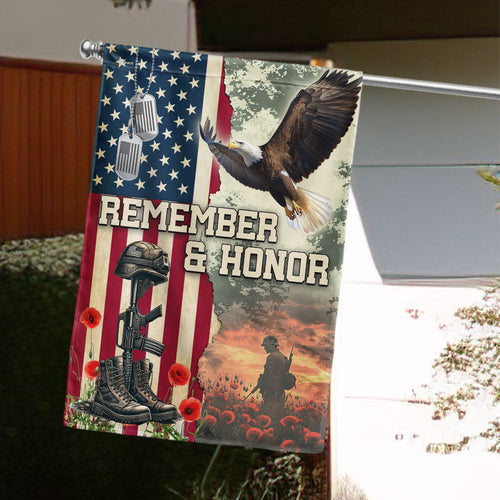 US Veteran Remember And Honor Flag American Flag Eagle Boots Merch Patriots Decor