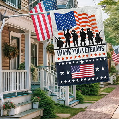 US Thank You Veterans American Flag Veterans Day Flag 4Th Of July Decor