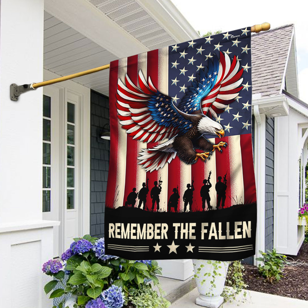 US Veteran Remember The Fallen Flag Patriotic Eagle Veteran Memorial Merch Gift Ideas