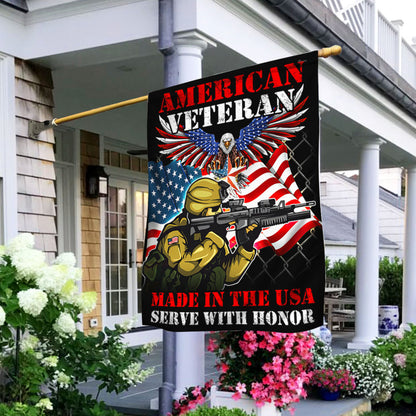 US Veterans American Veteran Flag Memorial Made In The USA Merch 4Th Of July Decor