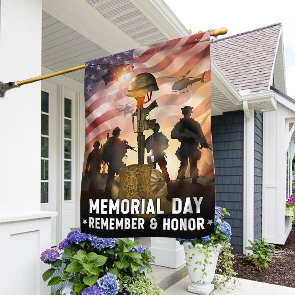 US Veteran Remember and Honor Flag Memorial Day Veterans Decor Patriotic Merch