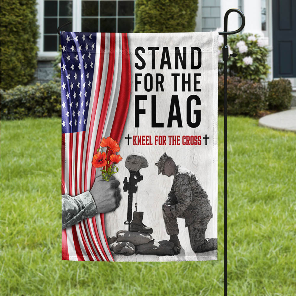 Veterans Day Flag Thank you Veteran Kneel For The Cross Flag Gift For Mom