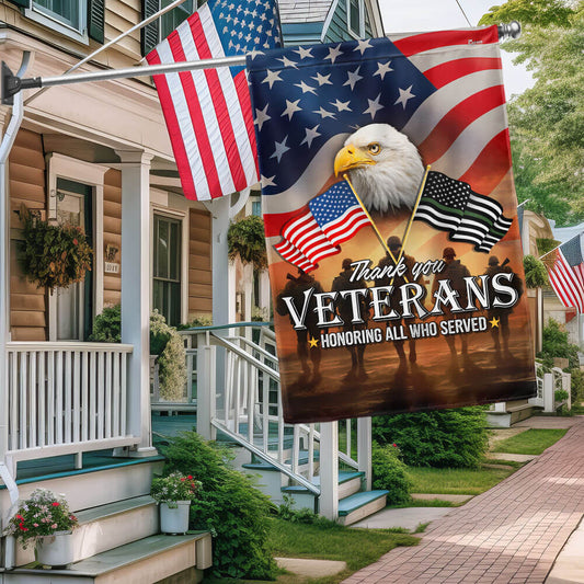 US Thank You Veterans Flag Honoring All Who Served Flag 250Th Anniversary Merch