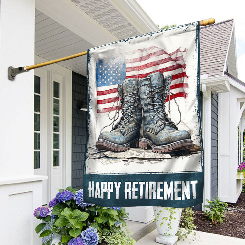 US Veterans Happy Retirement Flag Independence Day Merch Patriotic Decor