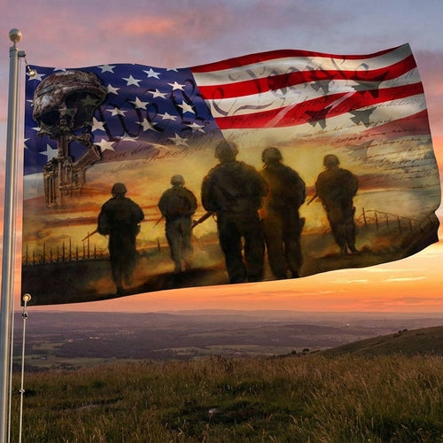 US Veteran We The People Flag Military Soldier American Flag Merch Patriotic Decor