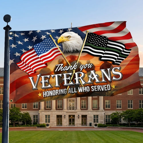 US Thank You Veterans Flag Honoring All Who Served Flag Decor Patriotic Gift Ideas