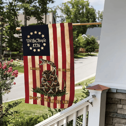Don't Tread On Me Flag Liberty We The People House Flag 4Th Of July Gifts Gift For Men - Printvoro