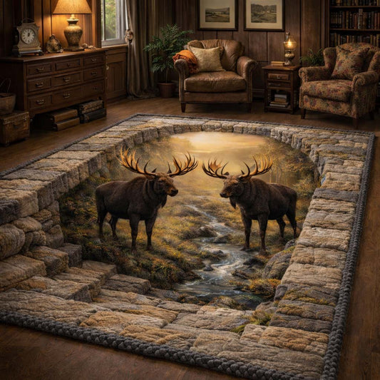 Golden Meadow Moose Area Rug GFTOHD14176