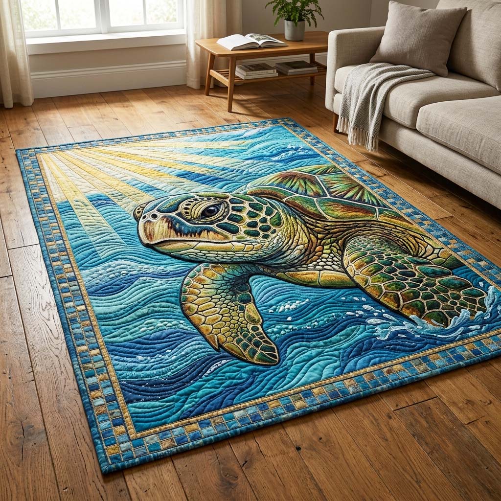 Sunbeam Turtle Area Rug GFTOQM3673
