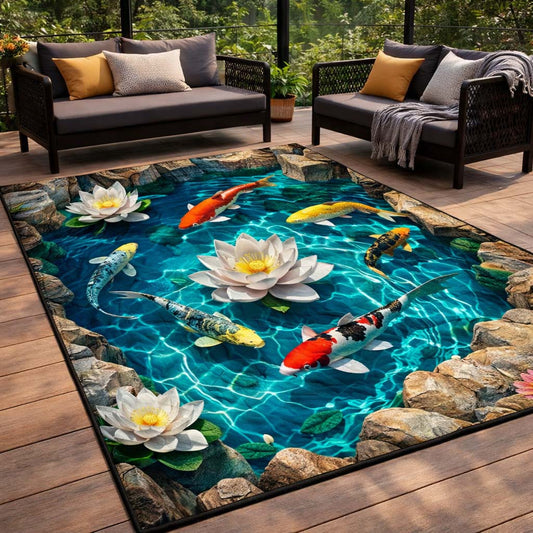 Lotus Koi Pond Area Rug GFTOHD14304
