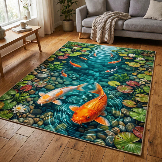 Golden Koi Area Rug GFTOQM3645
