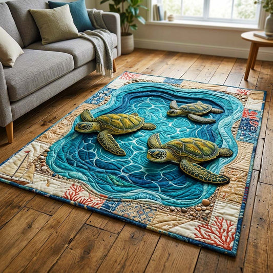Lagoon Turtles Area Rug GFTOQM3671