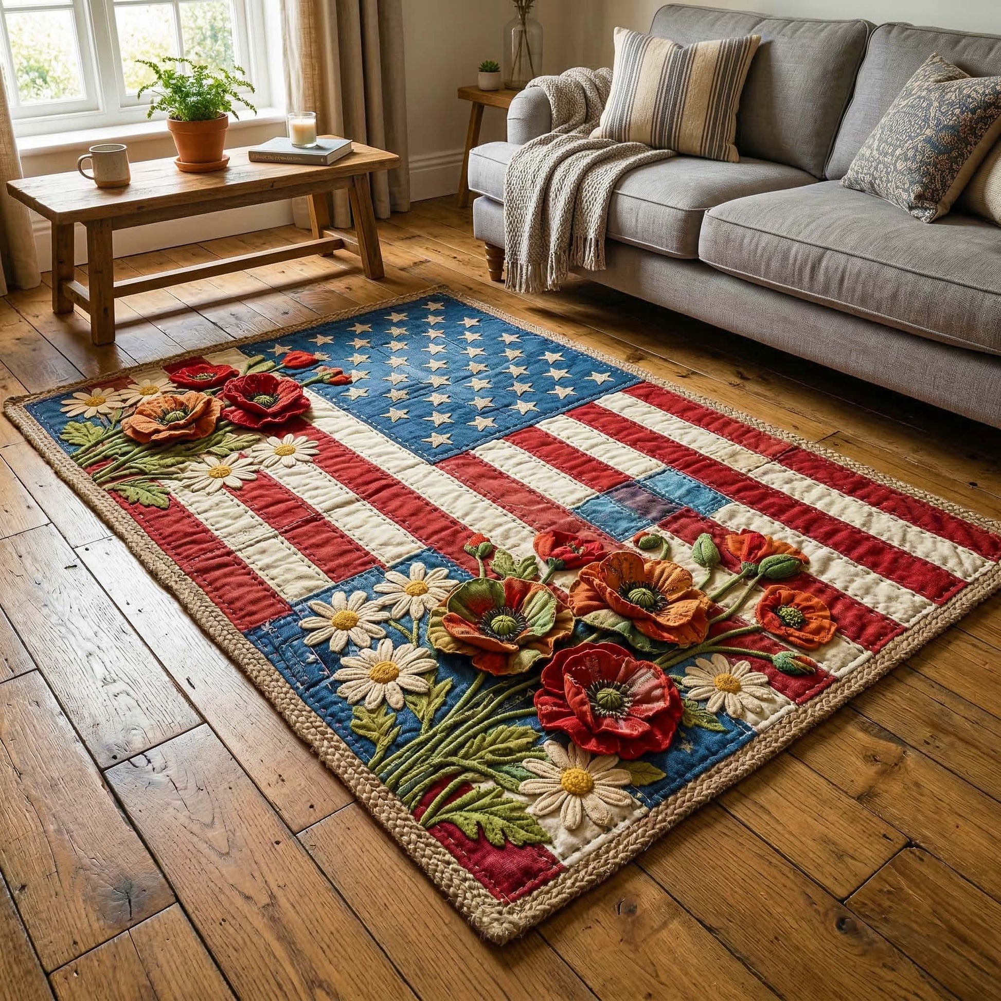 Floral Stripes Area Rug GFTOQM3681