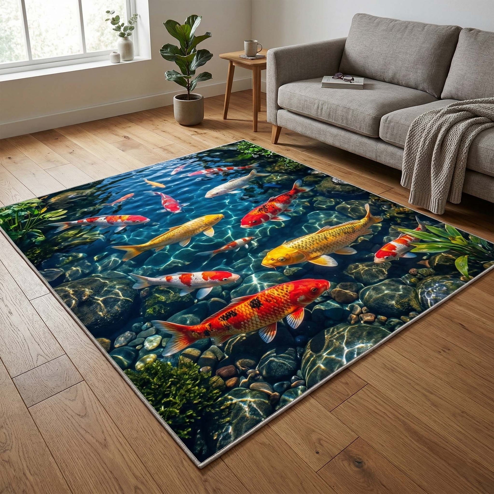 Koi Gathering Area Rug GFTOQM3647